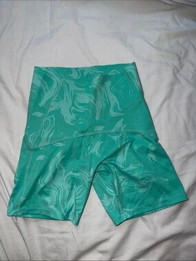 Gymshark Teal Marble High-Waist Athletic Shorts